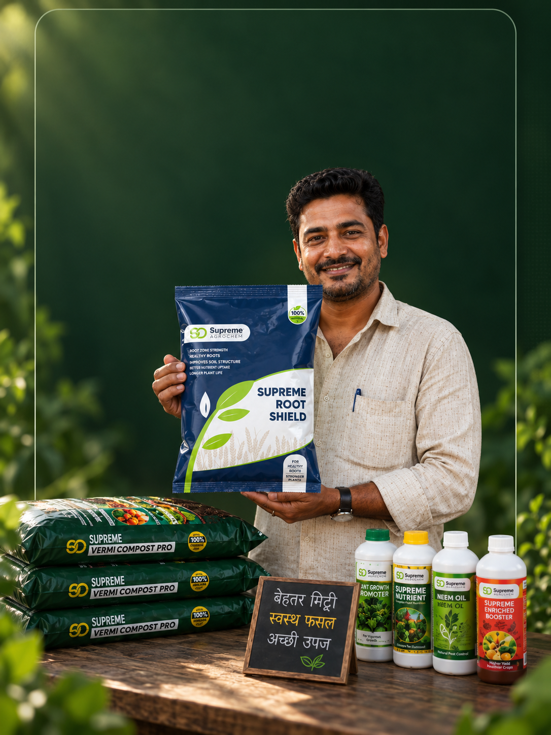 Dealer with Supreme Root Shield and Vermi Compost Pro stock